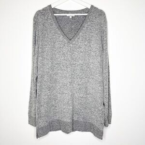 LUCKY BRAND Gray V-Neck Soft Sweater 